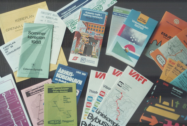 A selection of Danish bus timetables (1988) (Ref: 64-20)