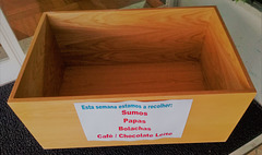 Today the box of donations is empty