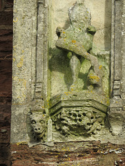 totnes church, devon, statue on mid c15 tower (