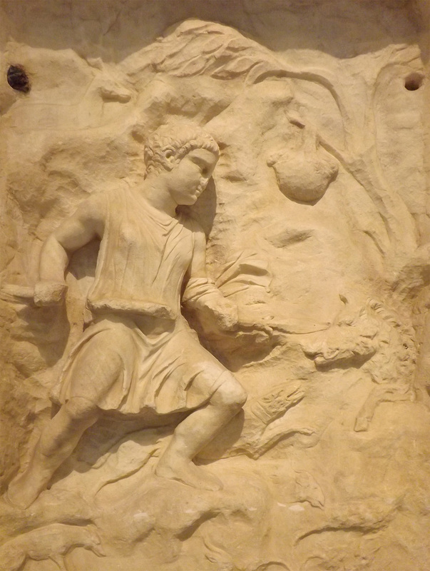 Detail of the Grave Stele from Athens of Artemidorus in the National Archaeological Museum in Athens, May 2014