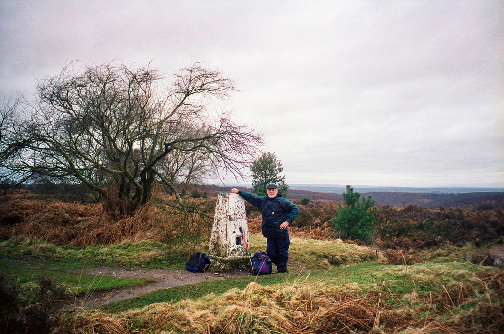 Trig point (194m) Brocton Field, Cannock Chase (Scan from 1999)