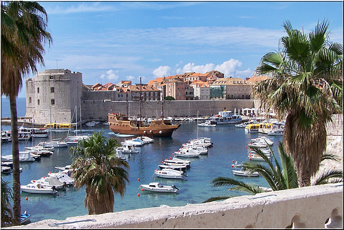 Il Galeone entra nel porto di Dubrovnik