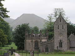 Ilam Church and Thorpe Cloud, Manifold Valley, Staffordshire