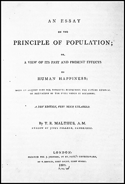 AN ESSAY ON THE PRINCIPLE OF POPULATION