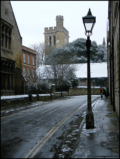 old lamp in New College Lane