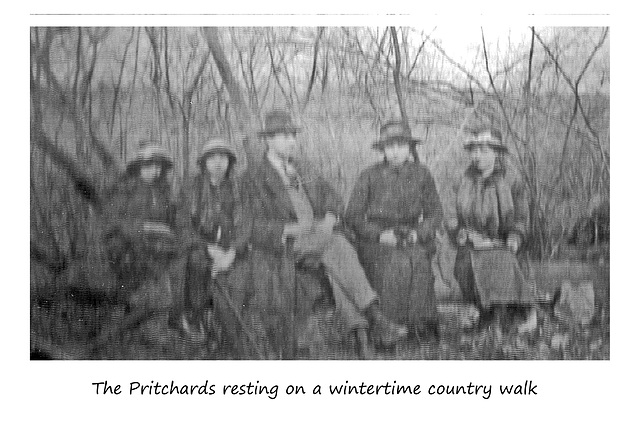 Pritchards on a country walk - winter c1913 Pritchards on a country walk - winter c1913