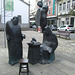 Statues of Gil Vicente, Camões and angel.