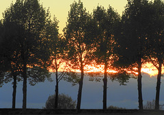 Sunset behind