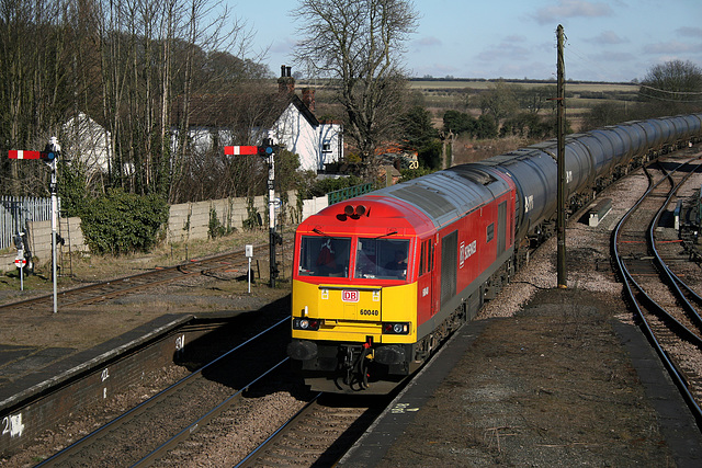 60040 at Barnetby on 6M00 Humber to Kingsbury loaded Bogie Tanks 27th February 2013