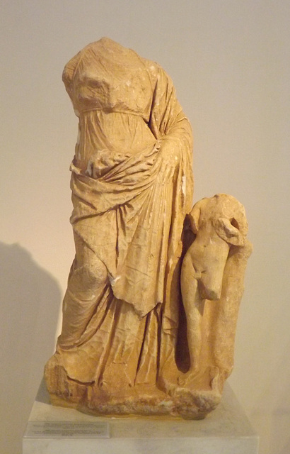 Statuette of Aphrodite and Eros from Daphni in the National Archaeological Museum of Athens, May 2014