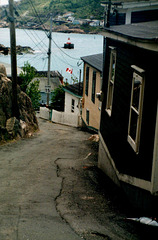 En quittant Battery road / Walking out of Battery road.