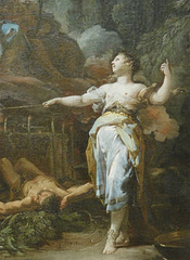 Detail of Medea Rejuvenating Aeson by Giaquinto in the Metropolitan Museum of Art, January 2022