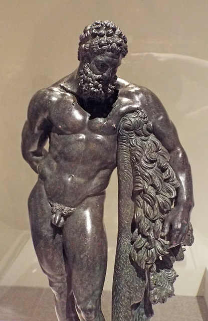 Detail of a Bronze Statuette of the Weary Herakles in the Metropolitan Museum of Art, June 2016