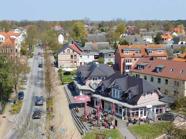 Blick vom Kirchturm über Wustrow in nördliche Richtung