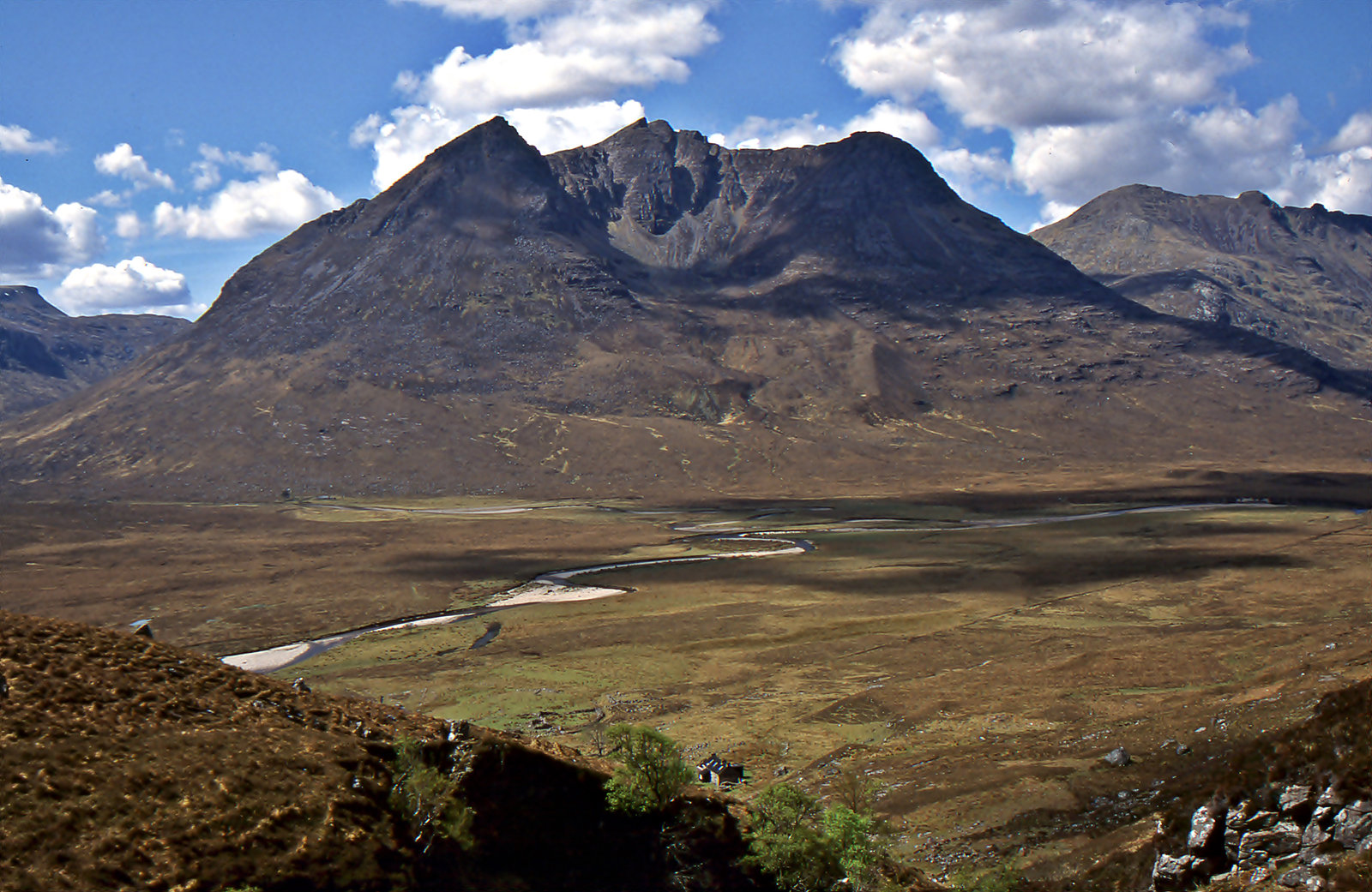 Beinn Dearg Mor from the path above Shenvall Ross-shire 13th May 1996