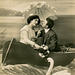 Lovey-Dovey Couple in Boat
