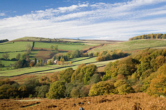 Jane Eyre country: Green's Farm from North Lees, near Hathersage.