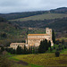 Italy, Toscana, The Abbey of Sant'Antimo from the Sixth Road (Strada di Sesta)