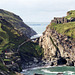 Tintagel Castle and Merlin’s Cave from the SW Coast Path (Scan from August 1992)