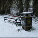 fox bin in the snow