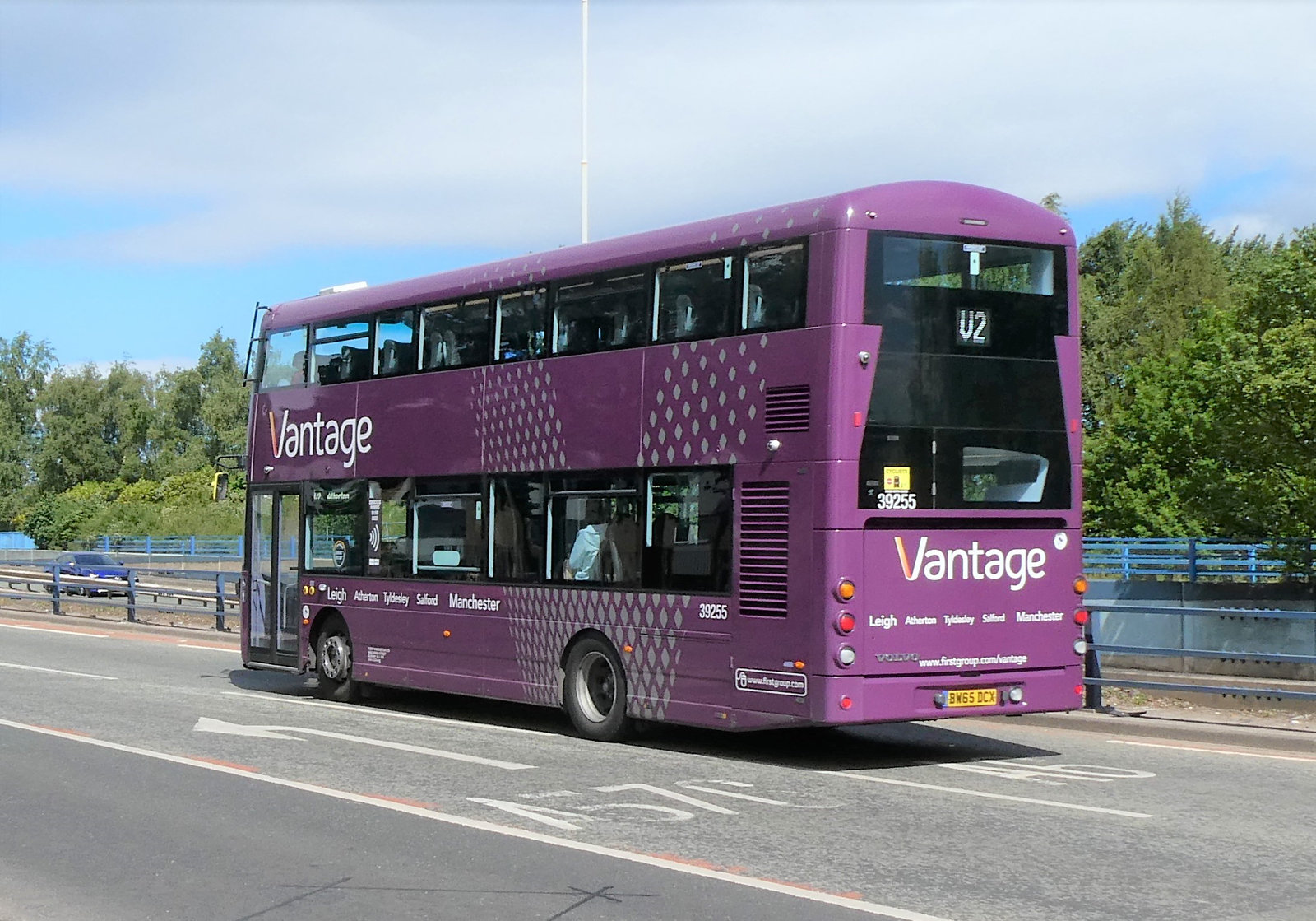 First Manchester 39255 (BW65 DCX) at Pendlebury - 24 May 2019 (P1010948)