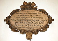 Memorial To Elizabeth & Mary Alsop, Chancel Of Saint Nicholas Church, Castle Gate, Nottingham