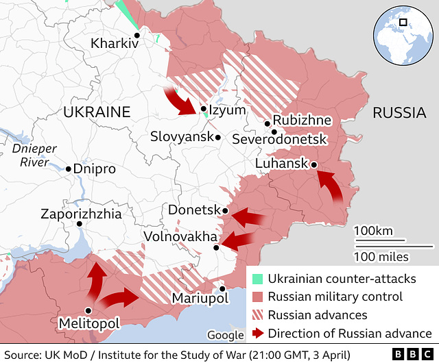 UKR - Eastern Ukraine invasion, 3rd April 2022