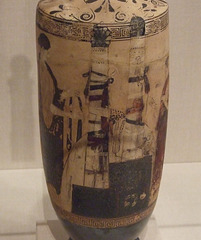 Detail of a Terracotta Lekythos Attributed to the Vouni Painter in the Metropolitan Museum of Art, February 2012
