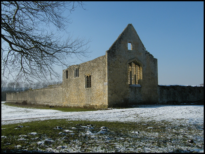 abbey in winter