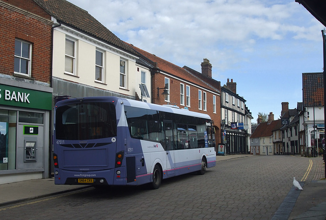 DSCF5150 First Eastern Counties 47511 (SN64 CRX) in Wymondham - 13 Oct 2018