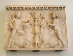 Relief with Cupids and Bulls from the Temple of Venus Genetrix in the Naples Archaeological Museum, July 2012