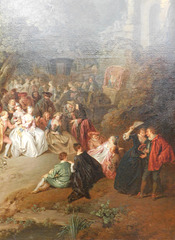 Detail of The Fair at Bezons by Pater in the Metropolitan Museum of Art, January 2022