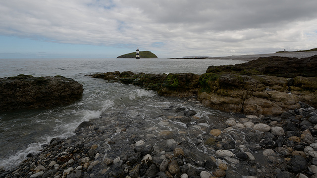 Penmon lighthouse with Puffin Island