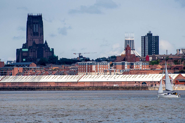 Liverpool cathedrals from the river park