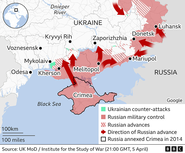 UKR - counterattack south , 5th April 2022