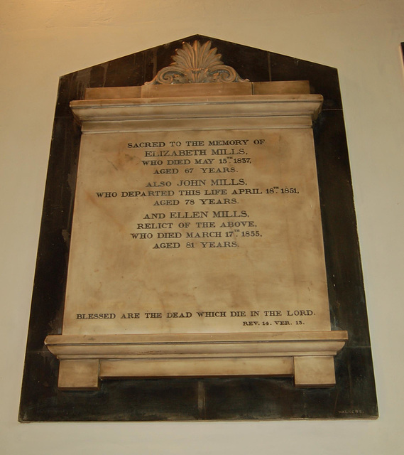 Mills Family Memorial, Saint Nicholas Church, Castle Gate, Nottingham