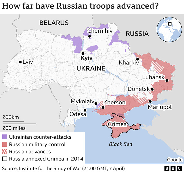 UKR - overview [russian Retreat] , 7th April 2022