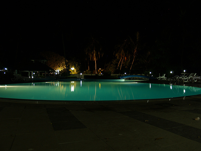 Equator Village Pool at Night