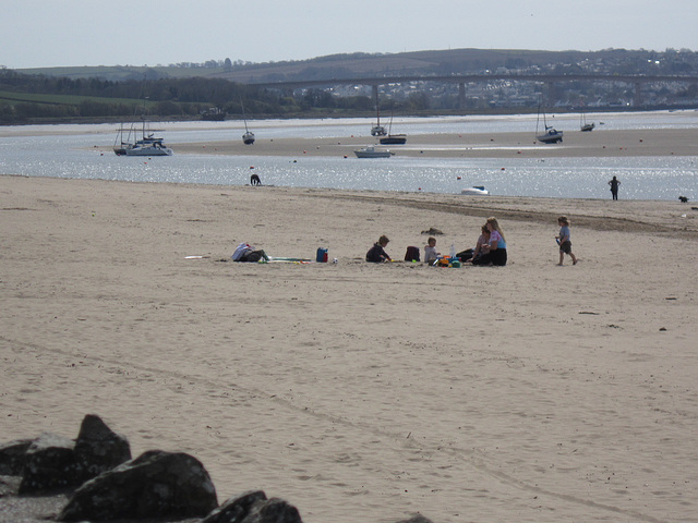 It was warm enough for families to have a few hours on the beach