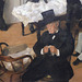 Detail of Cotton Office in New Orleans by Degas in the Metropolitan Museum of Art, December 2023