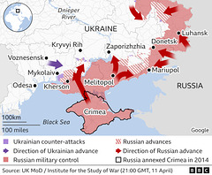 UKR - Southern Ukraine map, 11th April 2022