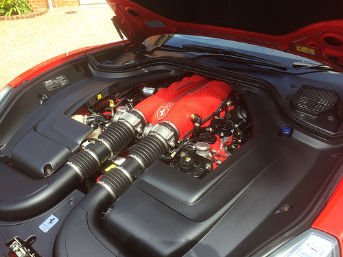 For the petrol heads - lunch yesterday with a Ferrari California (that's the girlie one) and a Maranello!