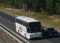 DSCF4342 Britannia Coaches TUI 1643 (T844 JWB) on the A11 near Kennett, Suffolk - 11 Aug 2018