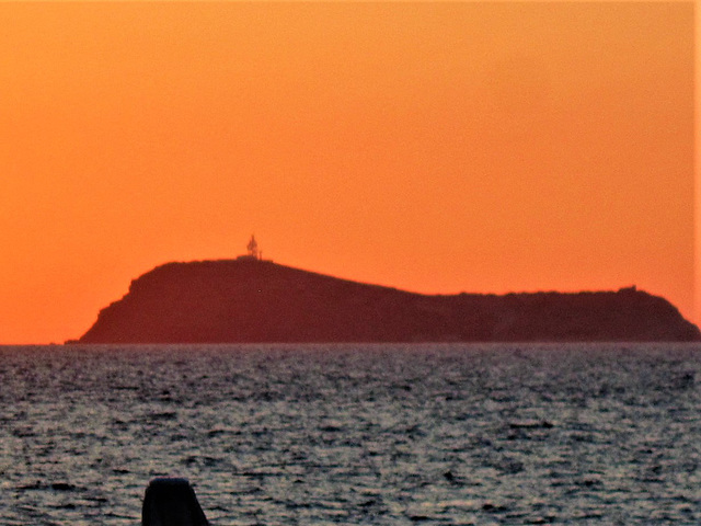 One of the little islands dotting the horizon is one of the military zones between Turkey and Greece