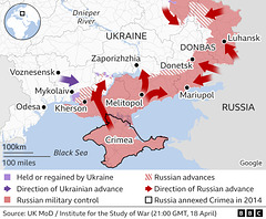 UKR - counterattacks south, 18th April 2022