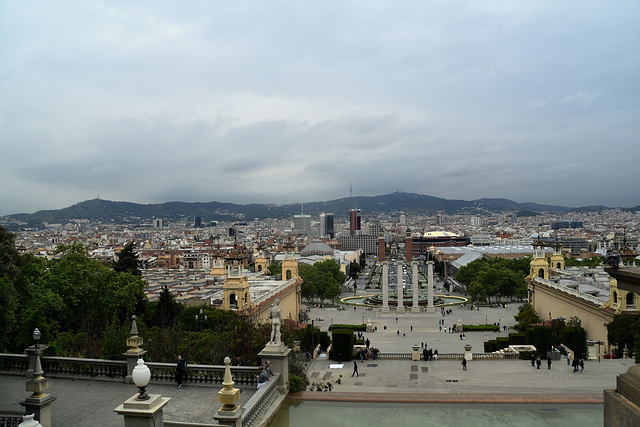 Blick vom Museu Nacional de Art de Catalunya am Parc de Montjuic