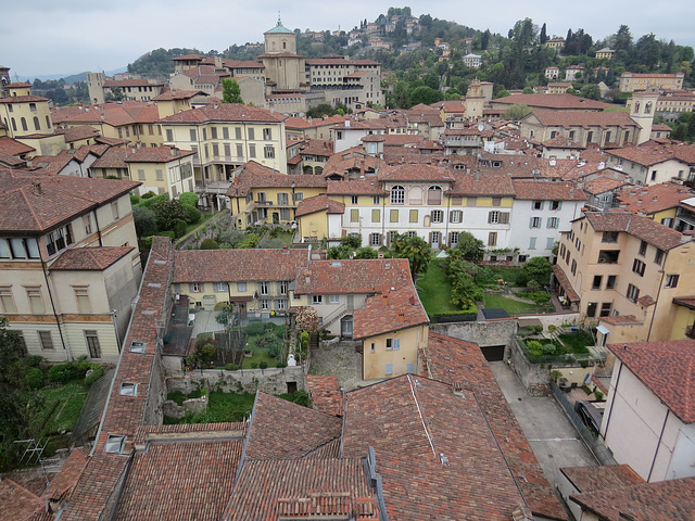 Bergame, Alta Citta : en regardant vers le nord-ouest