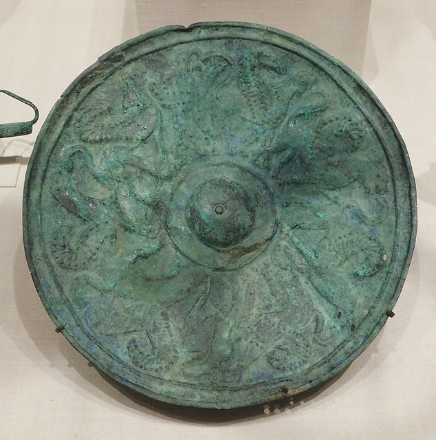 Etruscan Bronze Shield Boss with a Griffin and Sphinx Frieze in the Metropolitan Museum of Art, January 2018