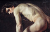 Detail of the Study of a Nude Man Attributed to Courbet in the Metropolitan Museum of Art, January 2023