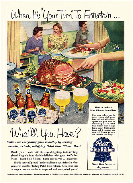 Pabst Blue Ribbon Ad, 1954